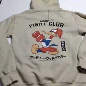 Woody Woodpecker Y2K Riot Society Sweatshirt Mens Small Woodys Fight Club 2002